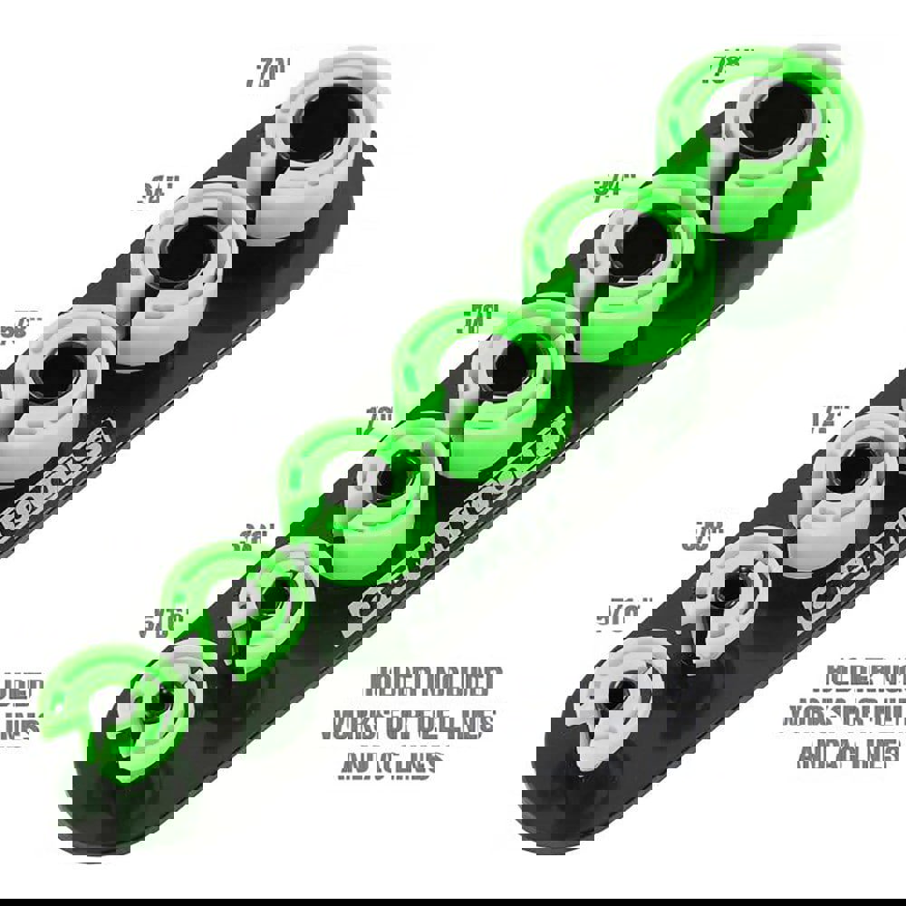 Automotive Hand Tools & Sets; Tool Type: Fuel Line Disconnect Set ; Color: Black; High-Visibility Lime ; Inside Diameter: 0.3125; 0.375; 0.5; 0.625; 0.75; 0.875in ; Material: ABS ; Includes: 5/16; 3/8; 1/2; 5/8; 3/4; 7/8 in Holder; Reusable Holding Tray
